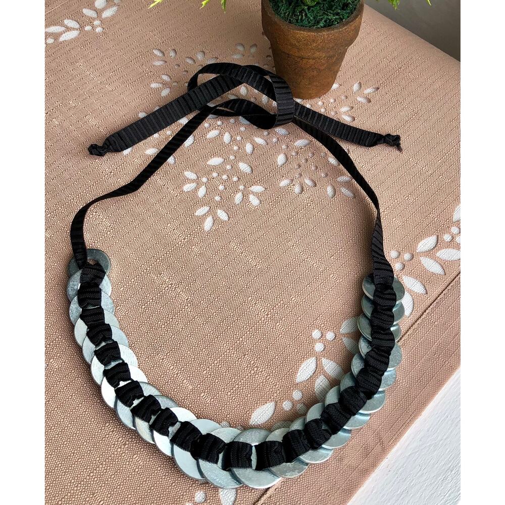 New Handmade Washer and Ribbon Necklace
